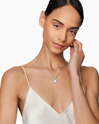 Albion® Pendant in Sterling Silver with Pave Diamonds,17mm