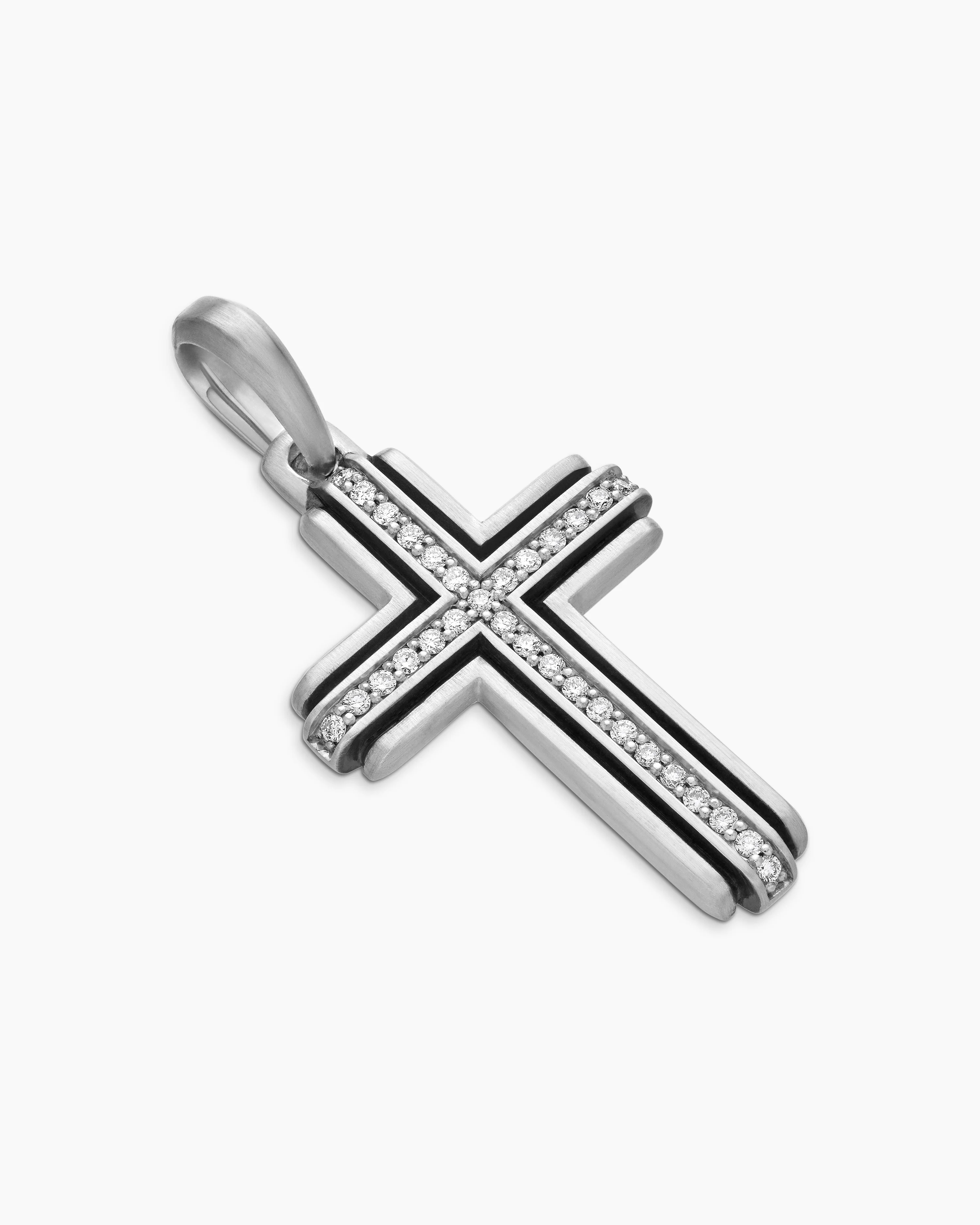 Cross Pendant Sterling Silver with Diamonds