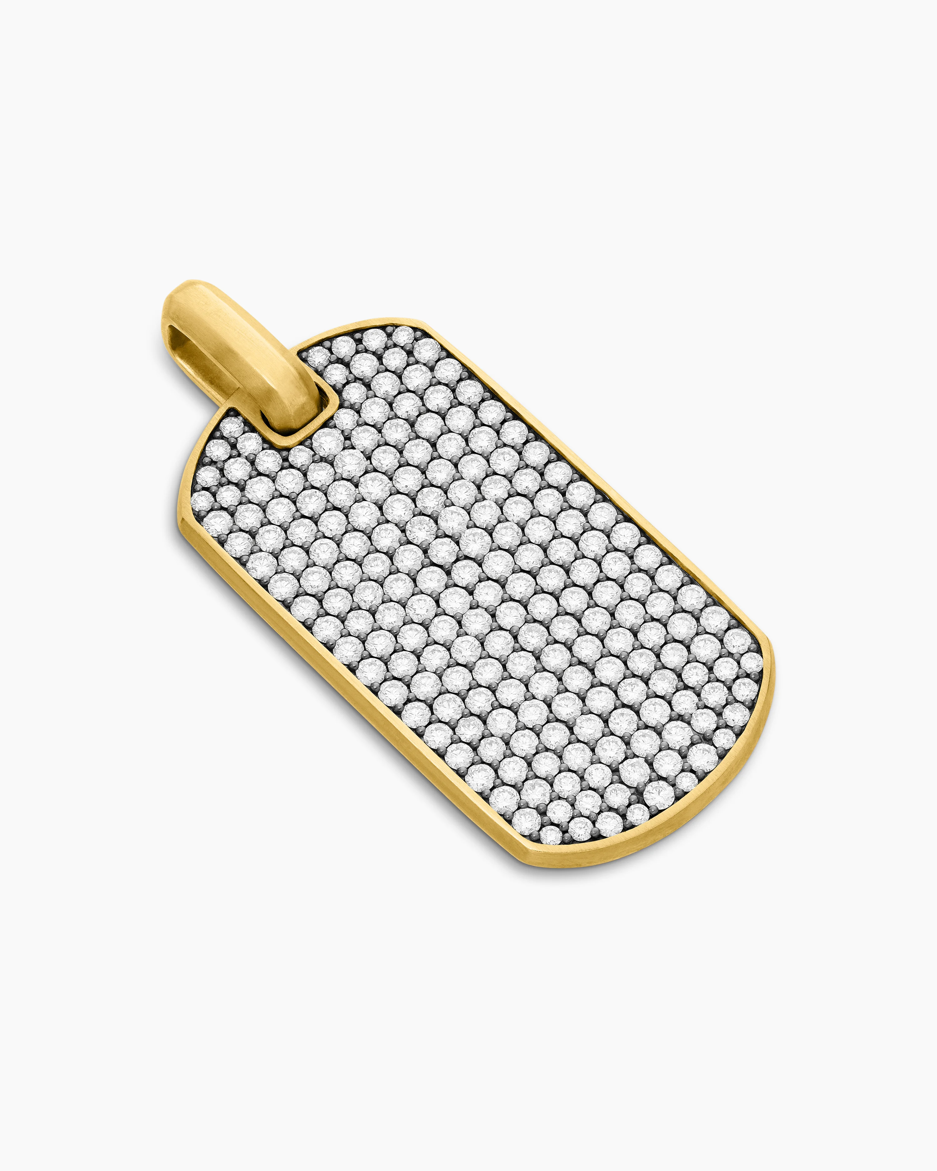 Chevron Tag 18K Yellow Gold with Diamonds, 42mm