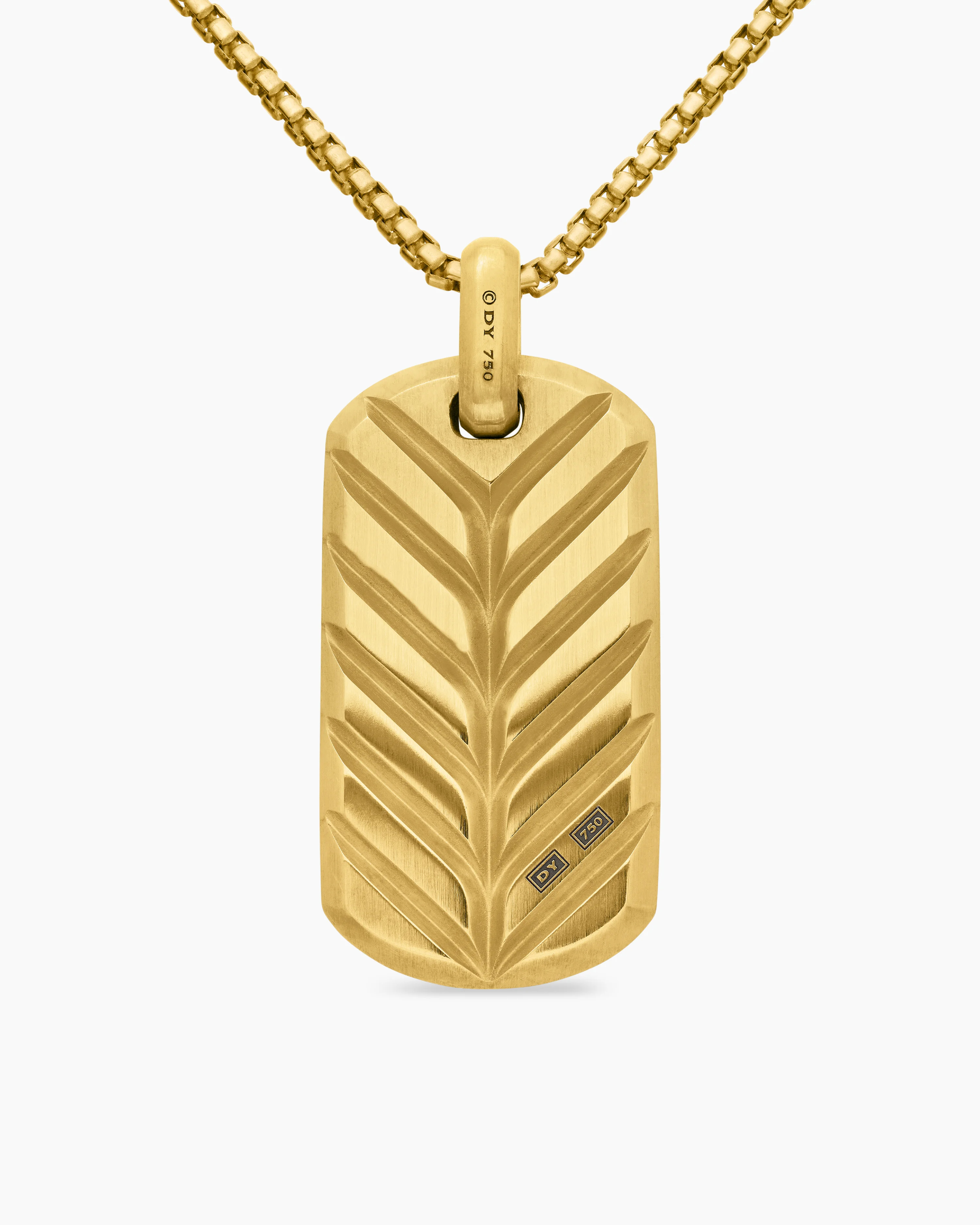 Chevron Tag 18K Yellow Gold with Diamonds, 42mm