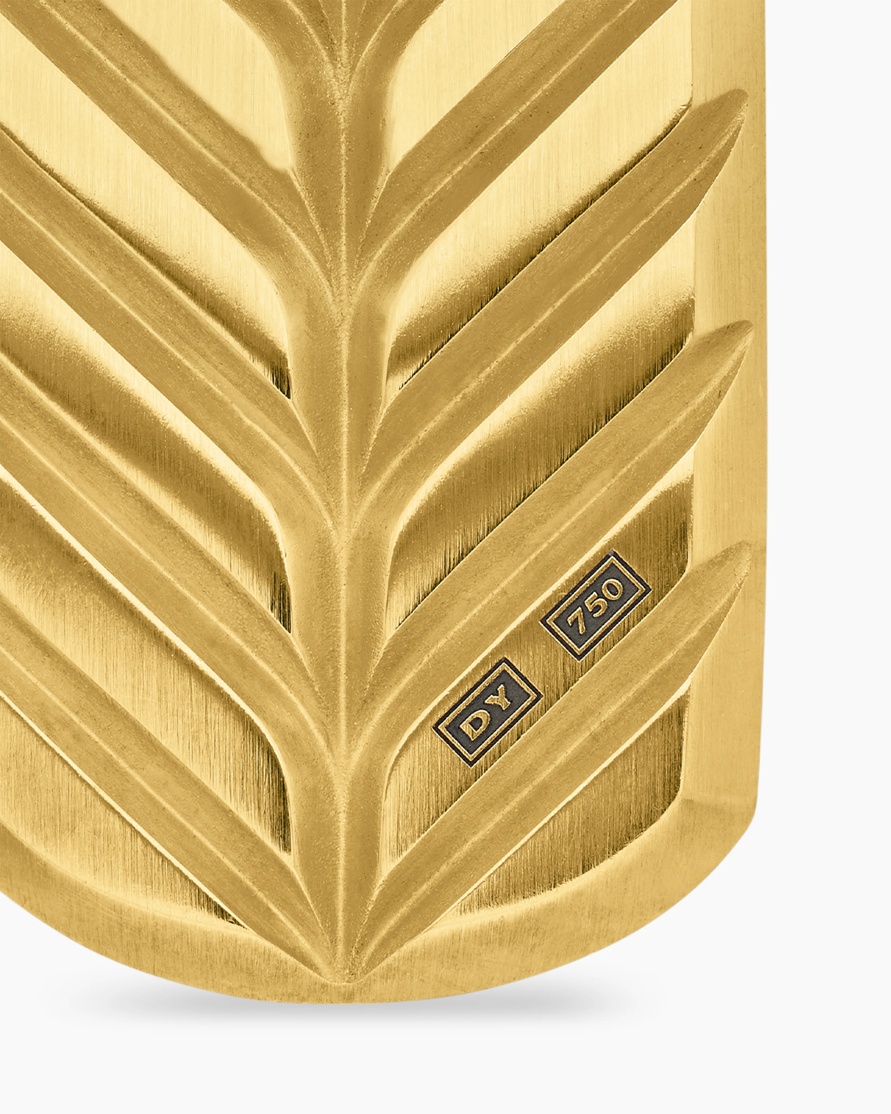 Chevron Tag 18K Yellow Gold with Diamonds, 42mm