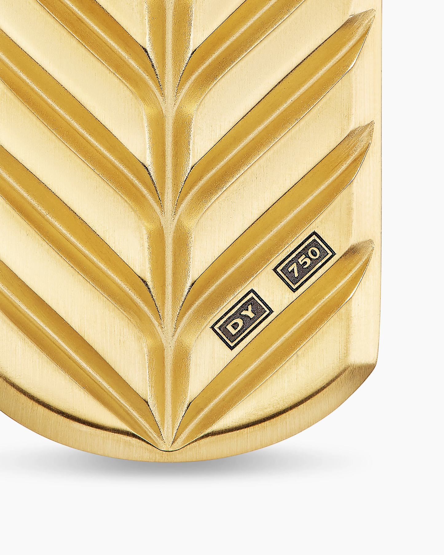 Chevron Tag 18K Yellow Gold with Black Diamonds, 42mm