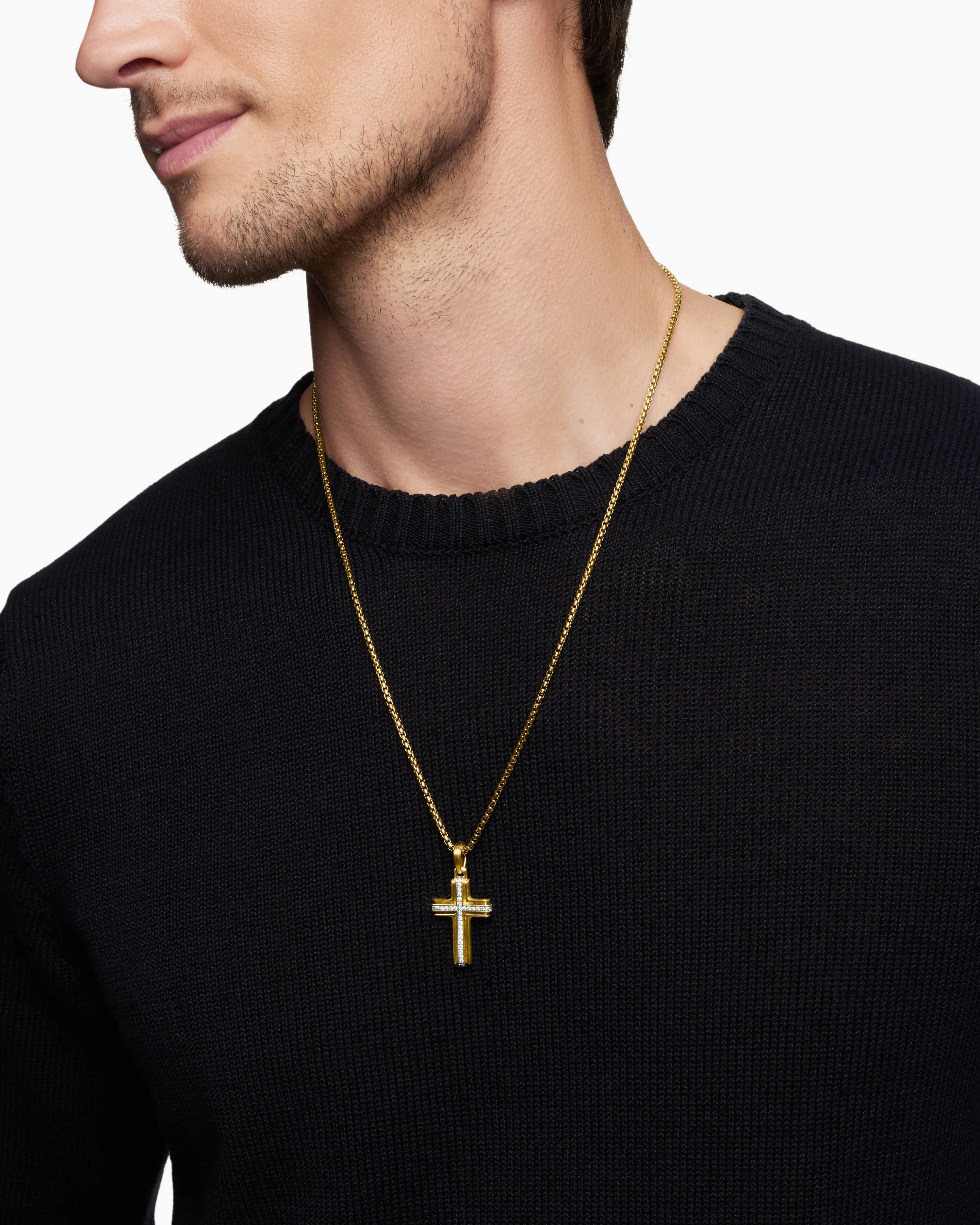 Cross Pendant 18K Yellow Gold with Diamonds