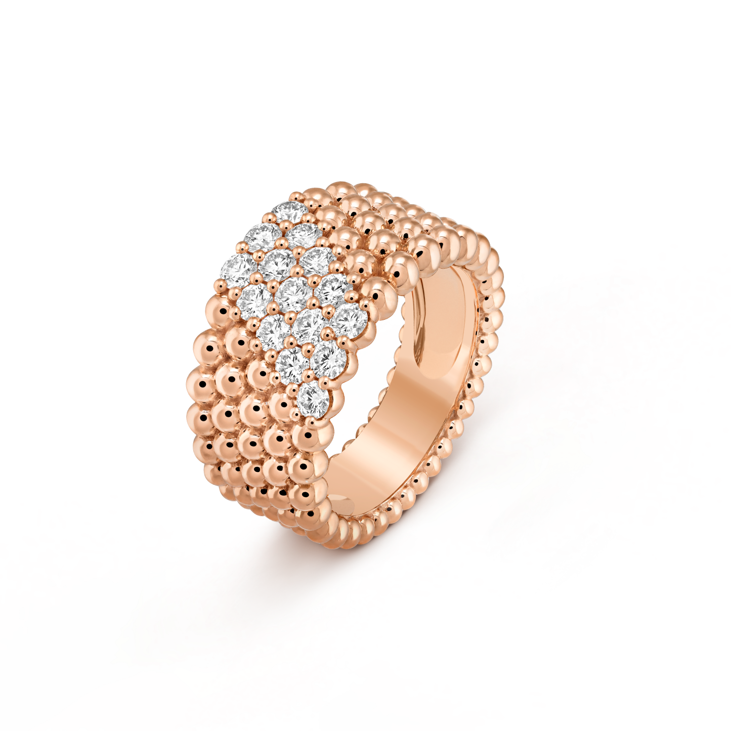 Perlée diamonds ring, 5 rows