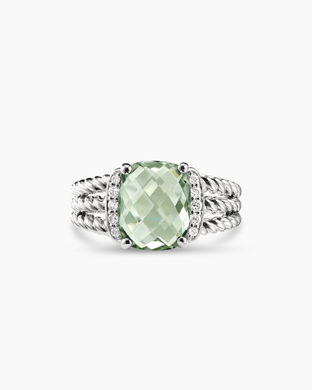 Petite Wheaton庐 Sterling Silver with Prasiolite and Diamonds, 10mm