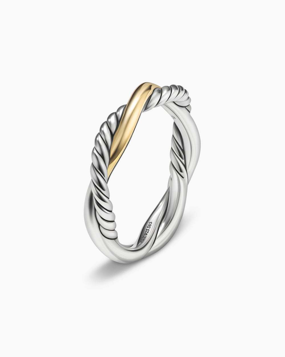 Petite Infinity Band Ring Sterling Silver with 14K Yellow Gold, 4mm