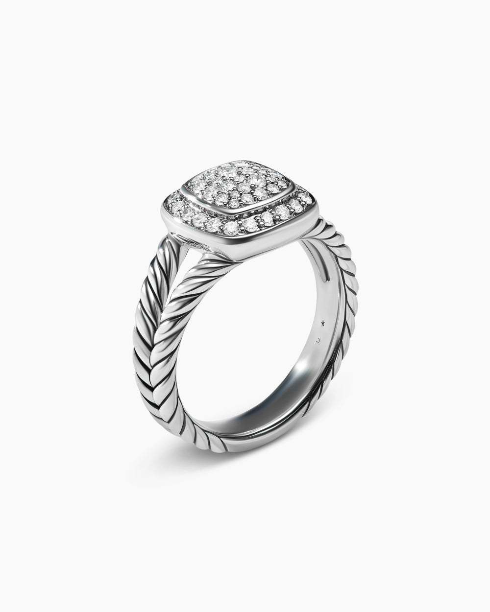 Petite Albion庐 Ring Sterling Silver with Pav茅 Diamonds, 7mm