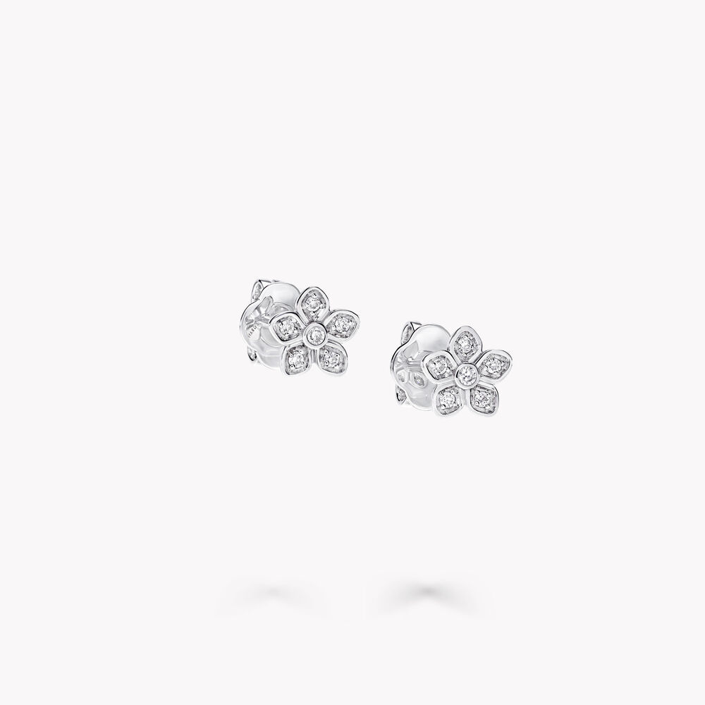 GRAFF  White Gold and Diamond Wild Flower Stud Earrings