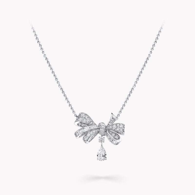 Tilda's Bow Classic Diamond Drop Pendant