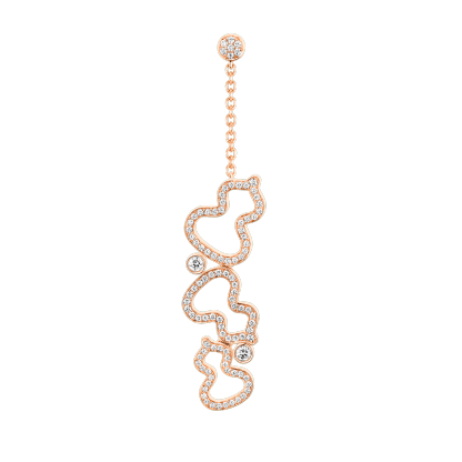 Wulu earring in 18K rose gold with diamonds