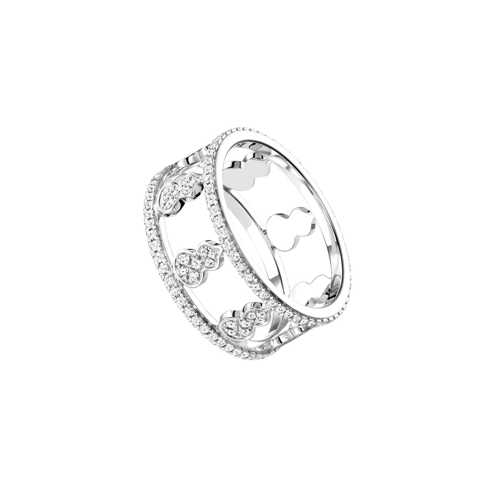 Wulu ring in 18K white gold with diamonds