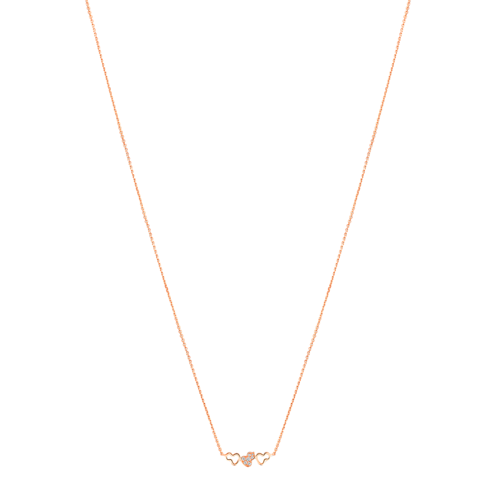 Wulu necklace in 18K rose gold with diamonds