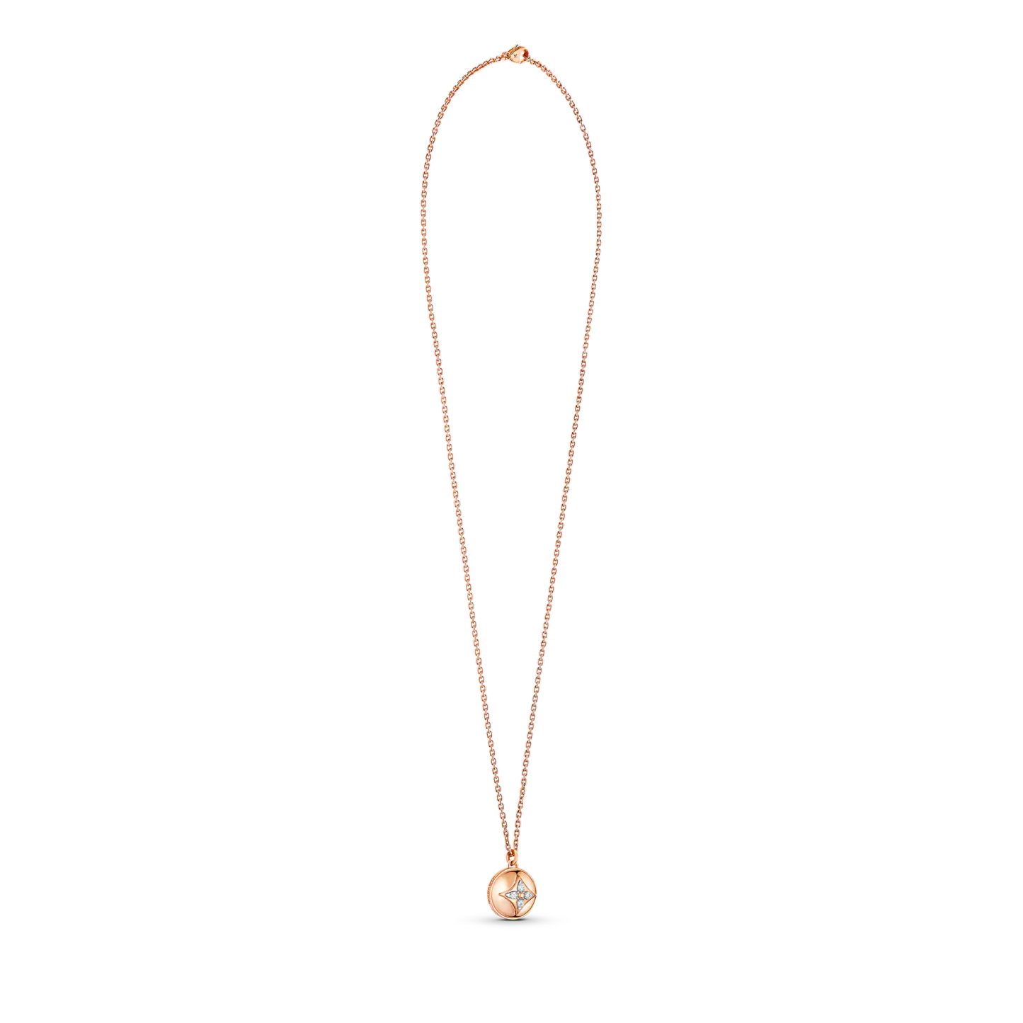 B Blossom Pendant, Pink Gold, White Gold And Diamonds