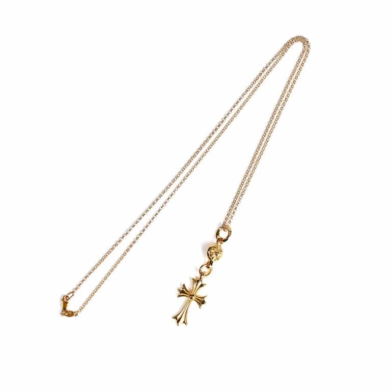 22K GOLD CROSS WITH ONE GOLD BALL CHARM