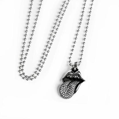 ROLLING STONES TONGUE & LIP PENDANT WITH DIAMOND