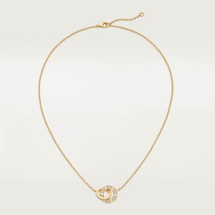 LOVE necklace, paved with diamonds, 18K yellow gold