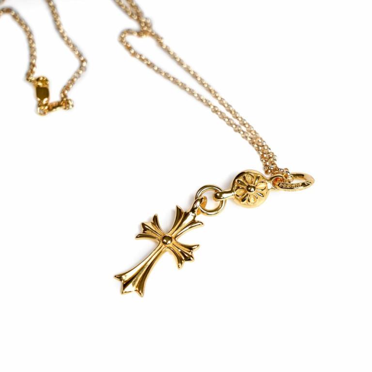 22K GOLD CROSS WITH ONE GOLD BALL CHARM
