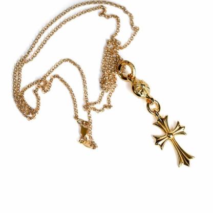 22K GOLD CROSS WITH ONE GOLD BALL CHARM