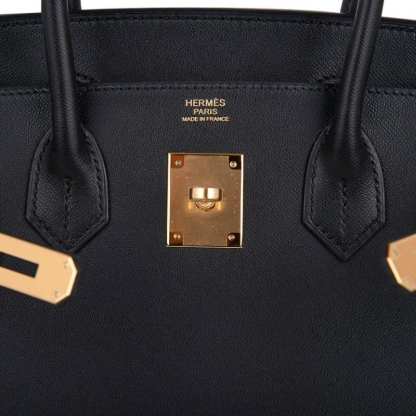 Birkin Sellier Limited Edition 30 Bag Black Veau Graine Monsieur Laiton