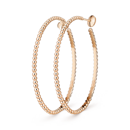 Perlée pearls of gold hoop earrings, large model