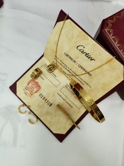 LOVE BRACELET + LOVE RING, 3 DIAMONDS + LOVE NECKLACE, DIAMONDS + LOVE EARRINGS