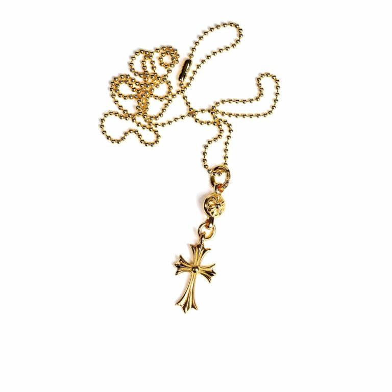 22K GOLD CROSS WITH ONE GOLD BALL CHARM