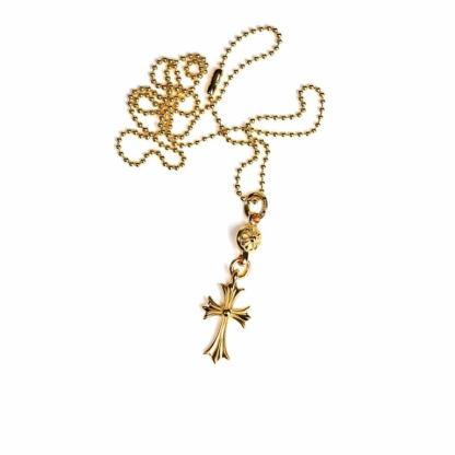22K GOLD CROSS WITH ONE GOLD BALL CHARM