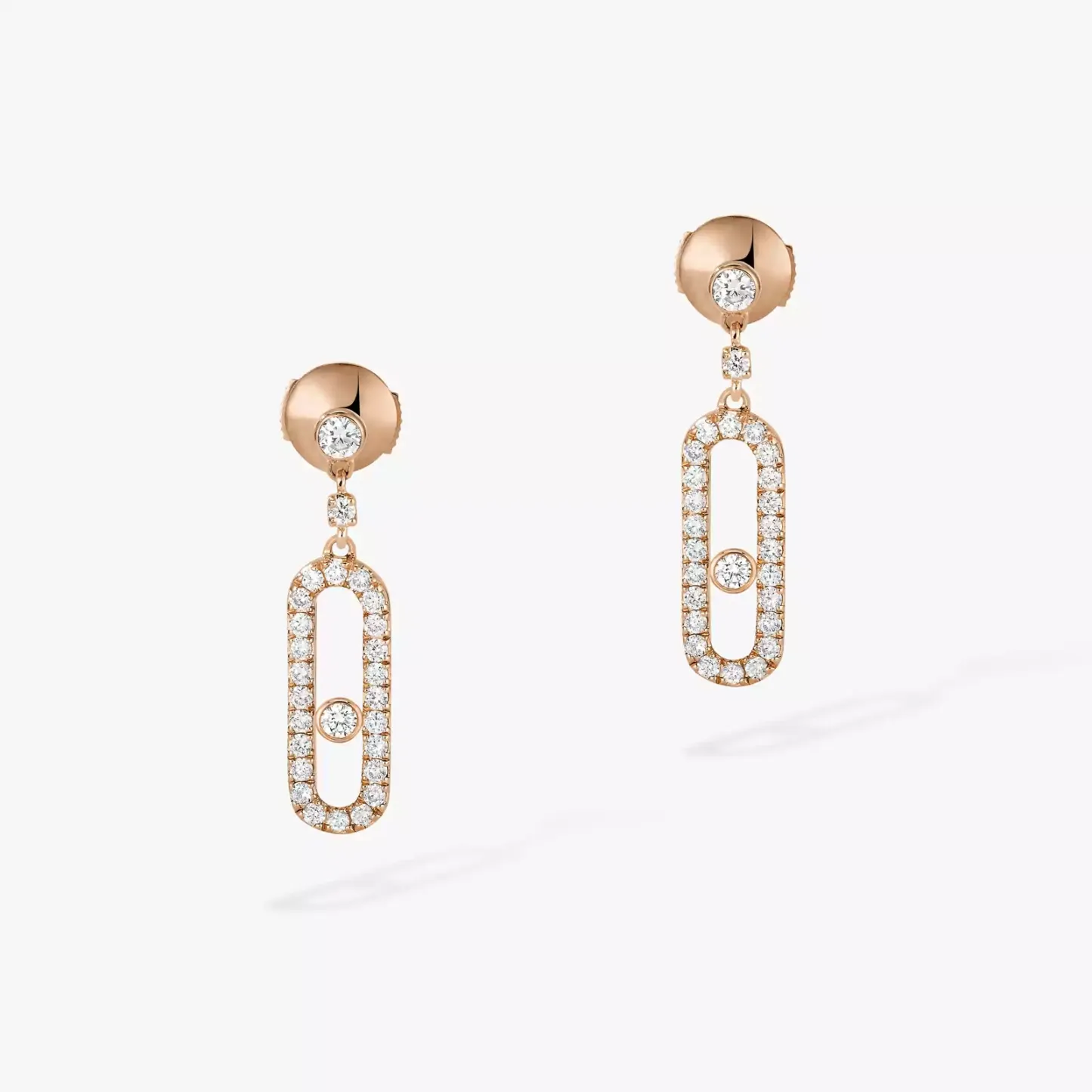 Move Uno Stud Pink Gold Diamond Earrings