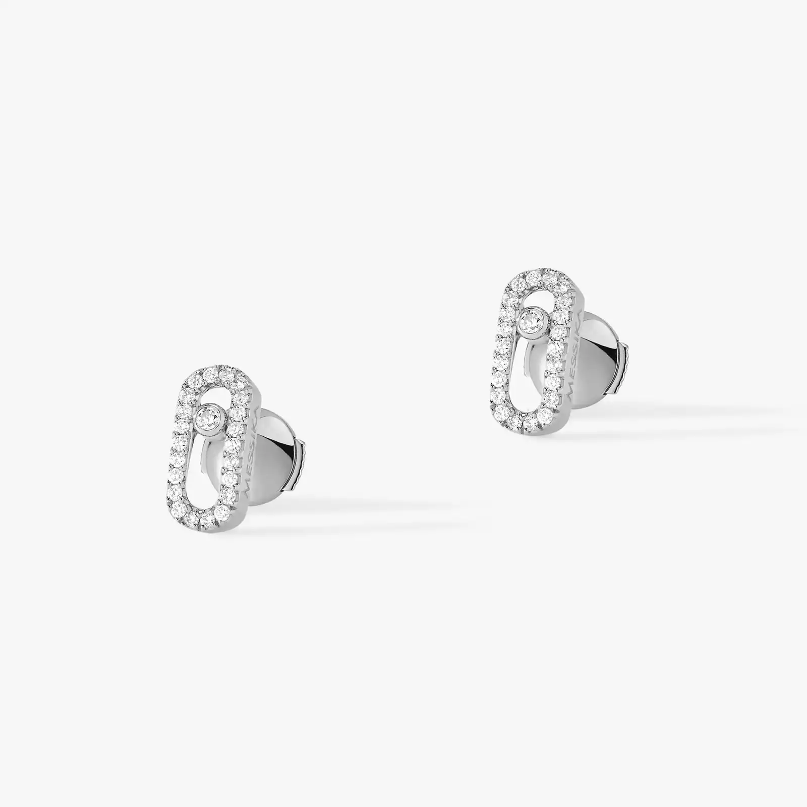Move Uno White Gold Diamond Earrings