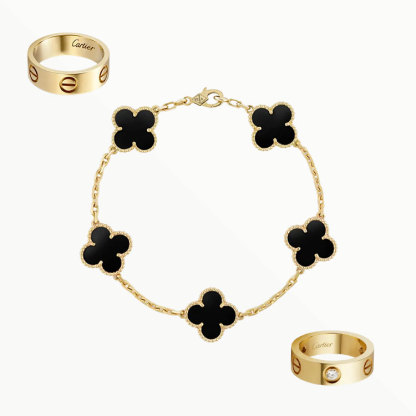 3‑Piece Set Yellow Gold Jewelry & Diamonds