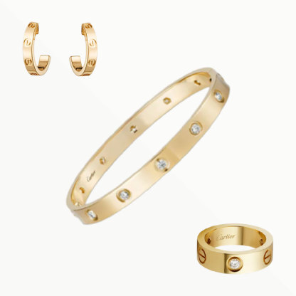 3‑Piece Set Yellow Gold Jewelry & Diamonds