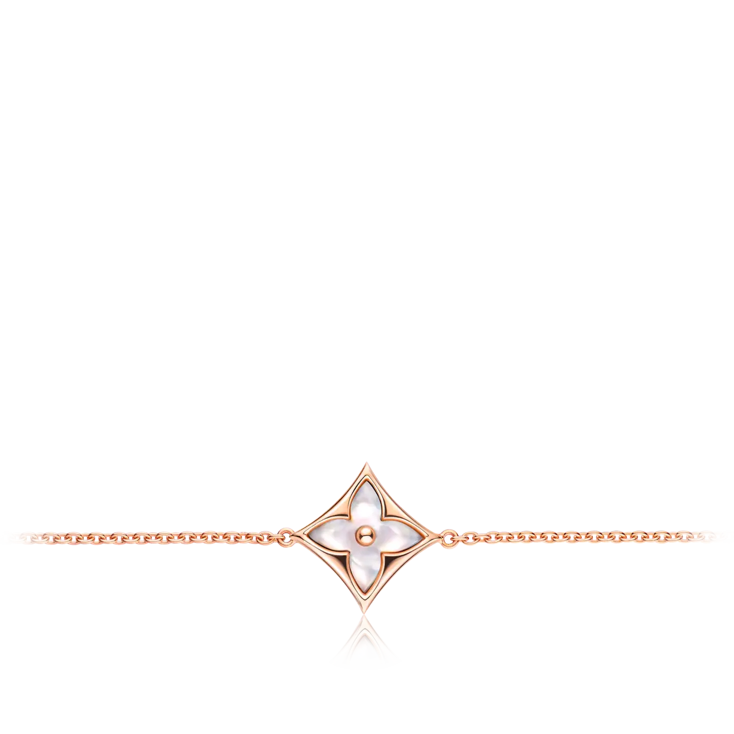 Color Blossom star bracelet, pink gold and white mother-of-pearl