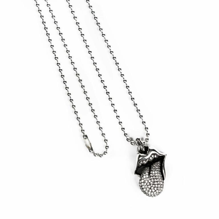 ROLLING STONES TONGUE & LIP PENDANT WITH DIAMOND