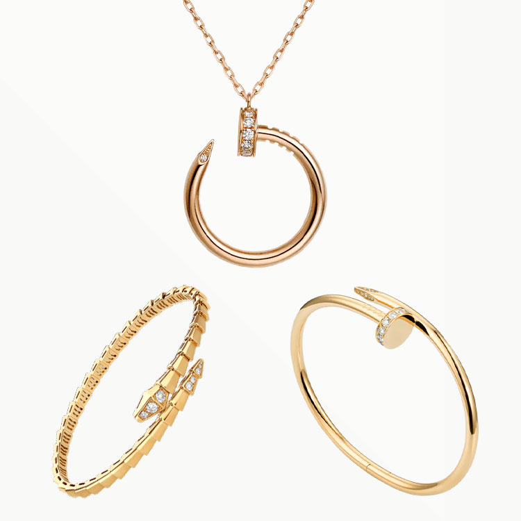 3‑Piece Set Yellow Gold Jewelry & Diamonds