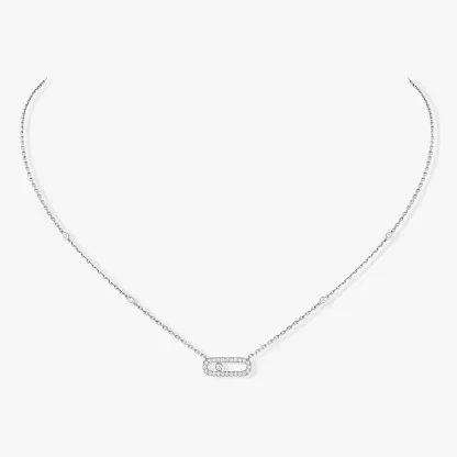 Move Uno Pavé White Gold Diamond Necklace