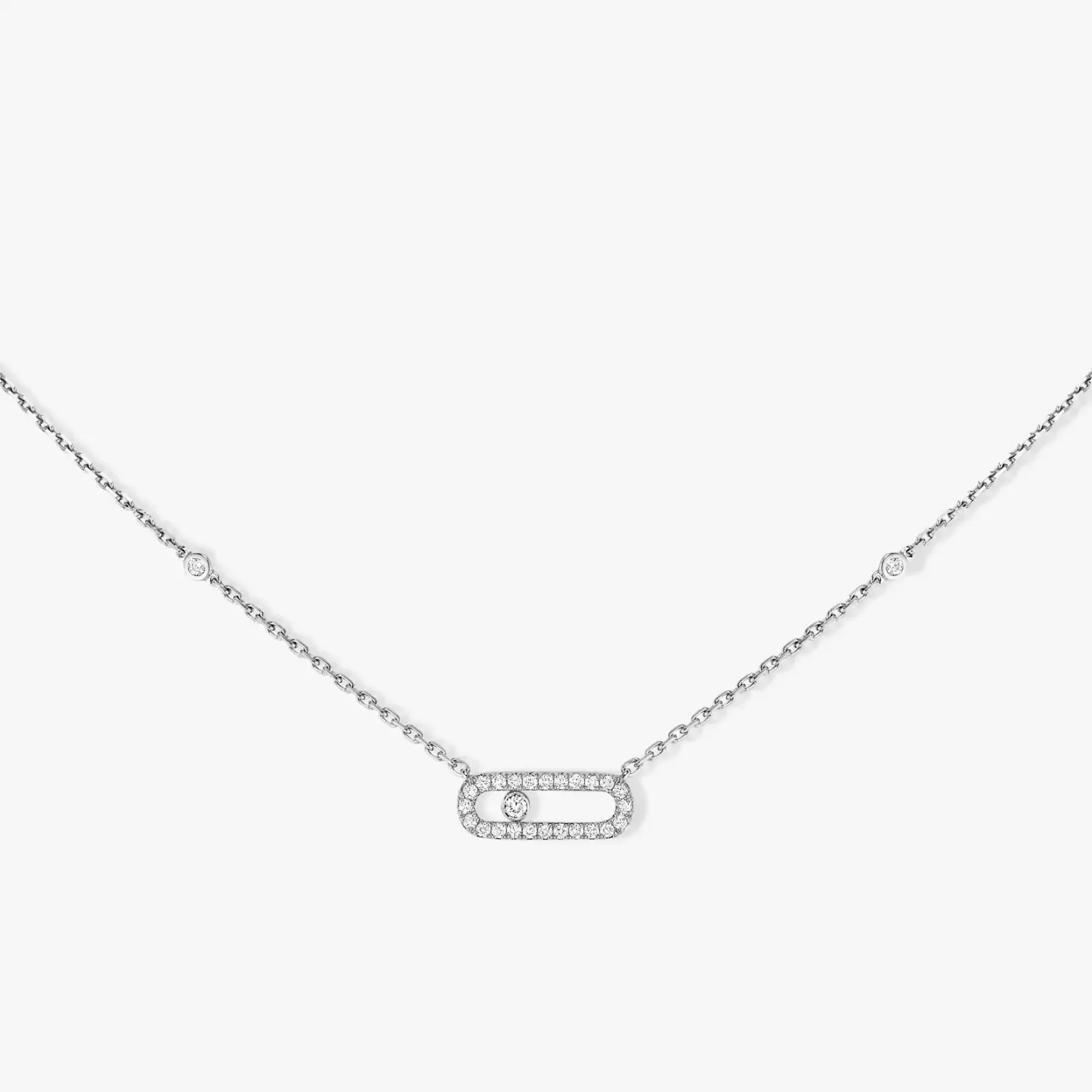 Move Uno Pavé White Gold Diamond Necklace
