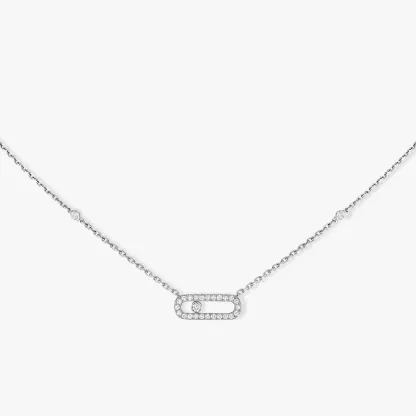 Move Uno Pavé White Gold Diamond Necklace