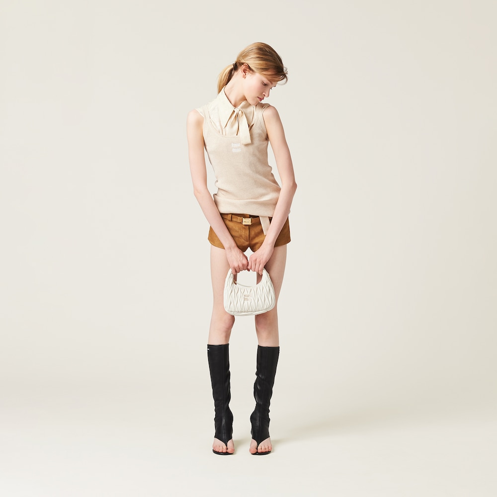 Wander matelassé nappa leather hobo bag