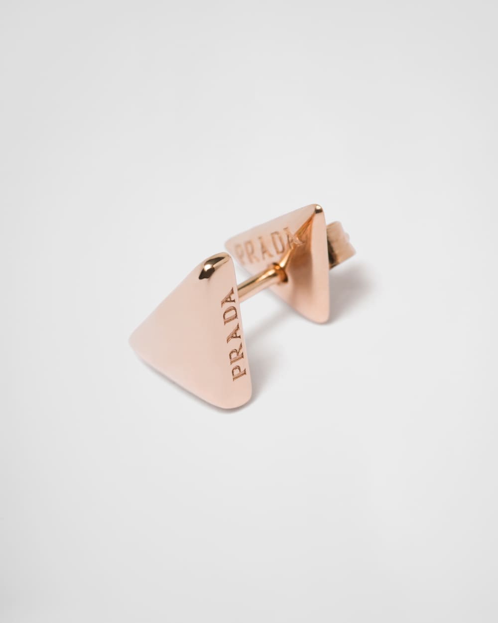 Eternal Gold nano triangle mono earring in pink gold