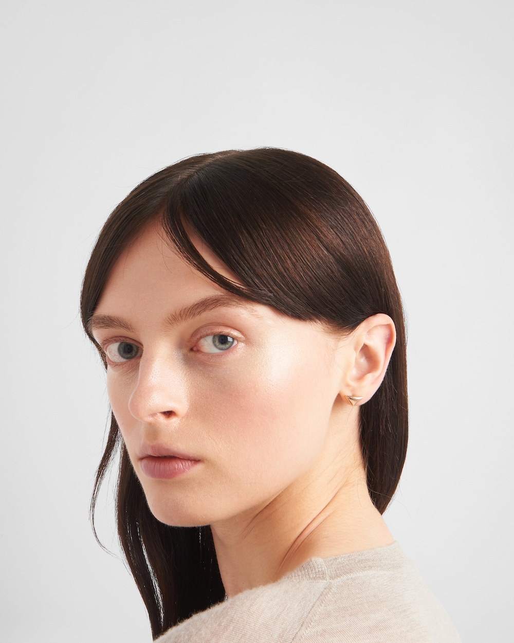 Eternal Gold nano triangle mono earring in pink gold