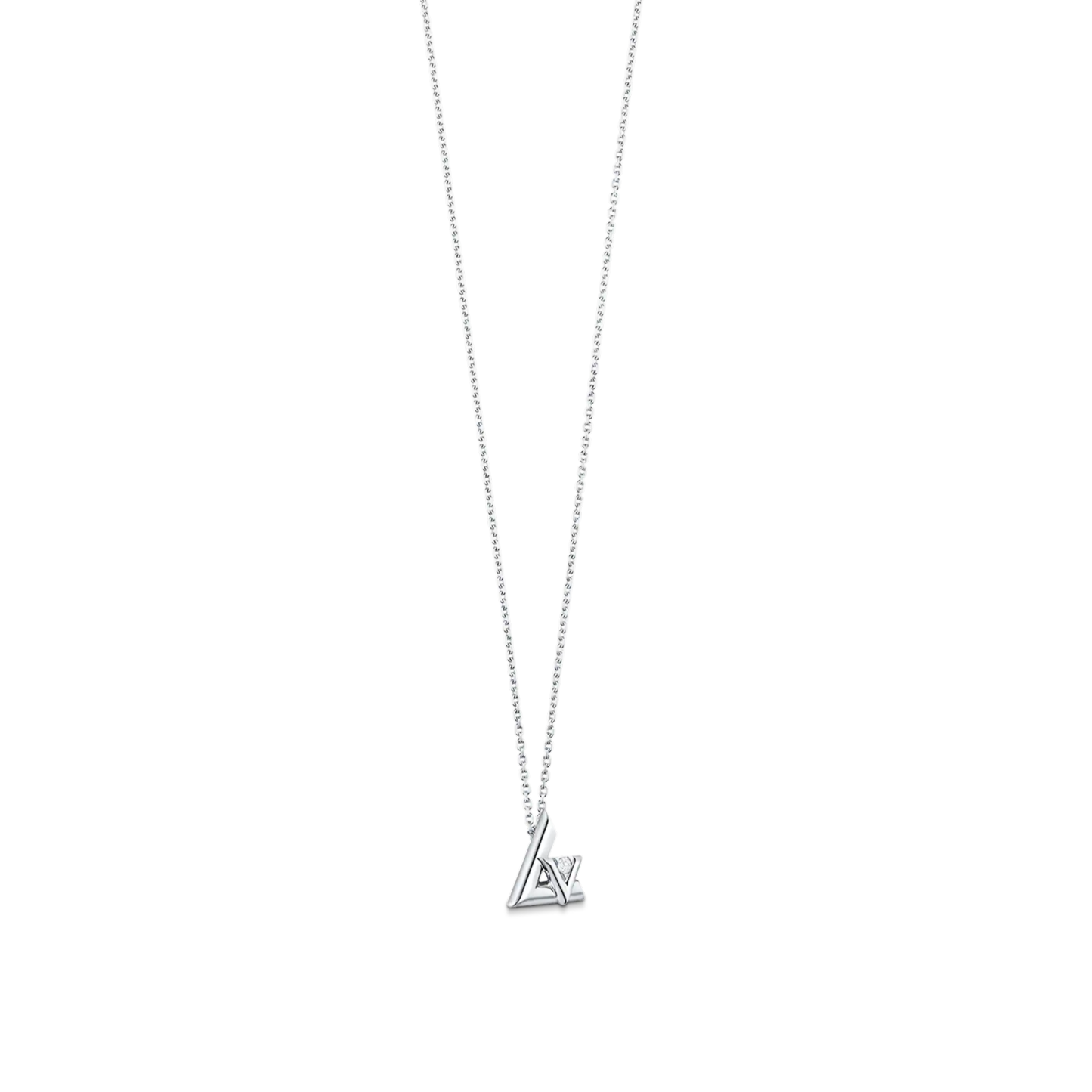 Volt One Small Pendant, White Gold And Diamond