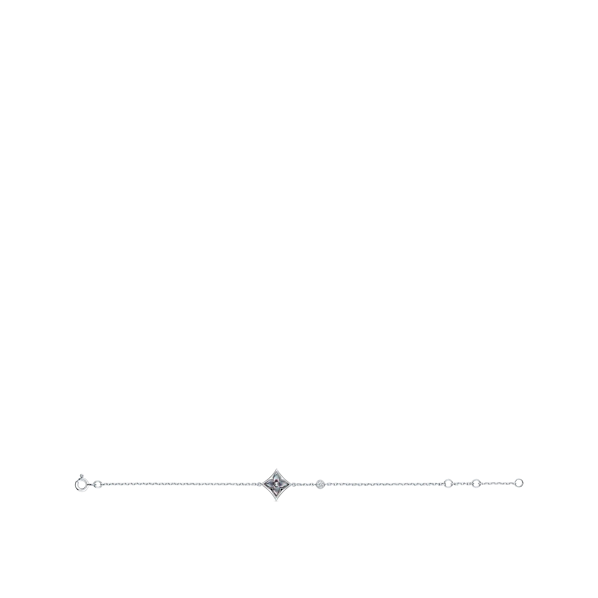 Color Blossom Bb Star Bracelet, White Gold, Grey Mother-Of-Pearl And Diamond