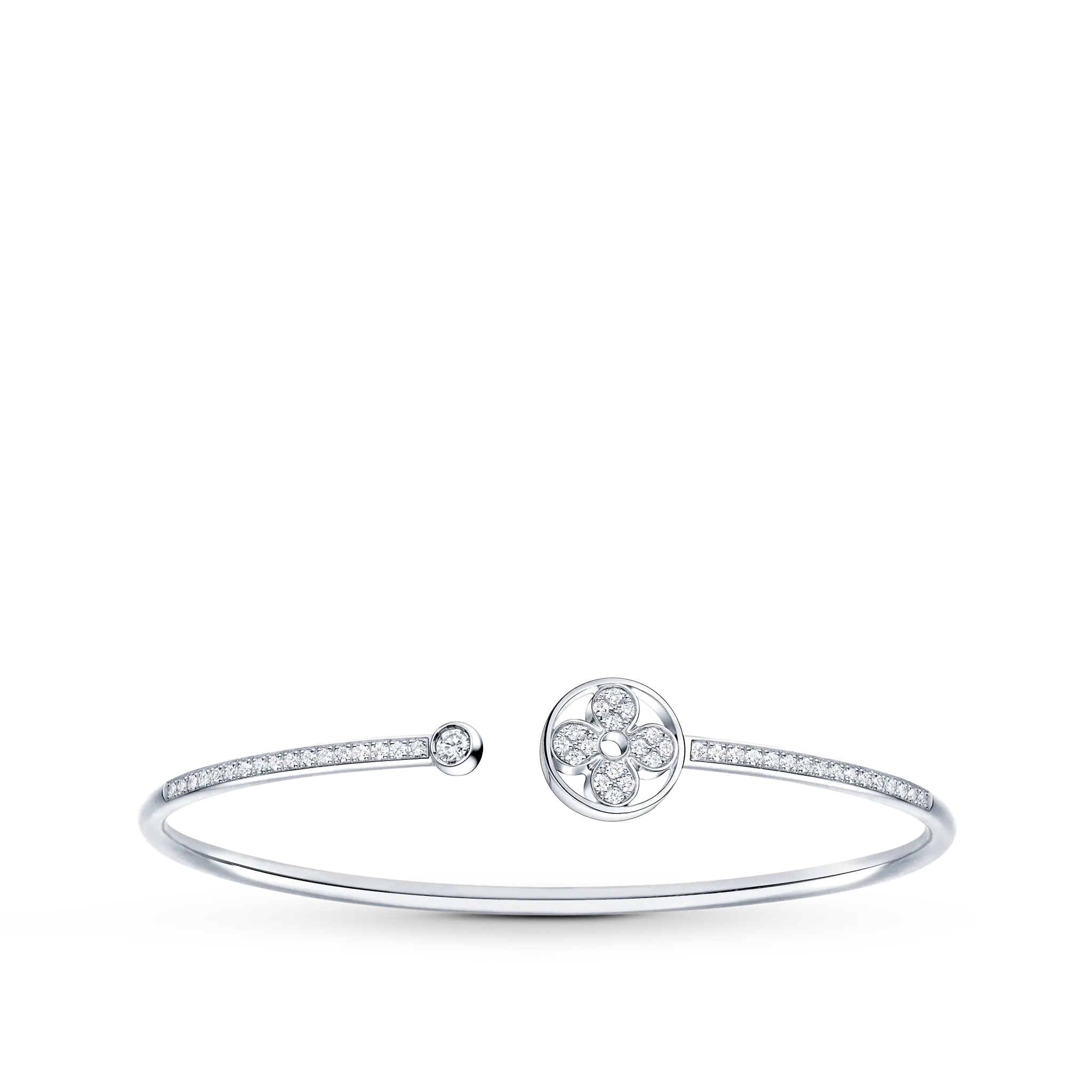 Idylle Blossom Twist Bracelet, White Gold And Diamonds