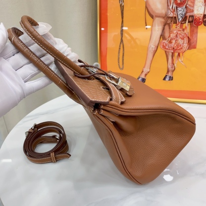 Herthtmes Togo Matte Alligator Birkin Touch 25/30 Gold