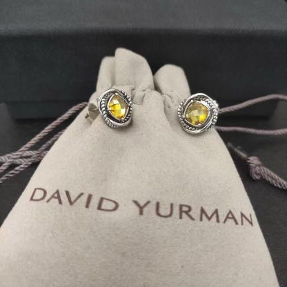 Infinity Stud Earrings Sterling Silver with Citrine, 13mm