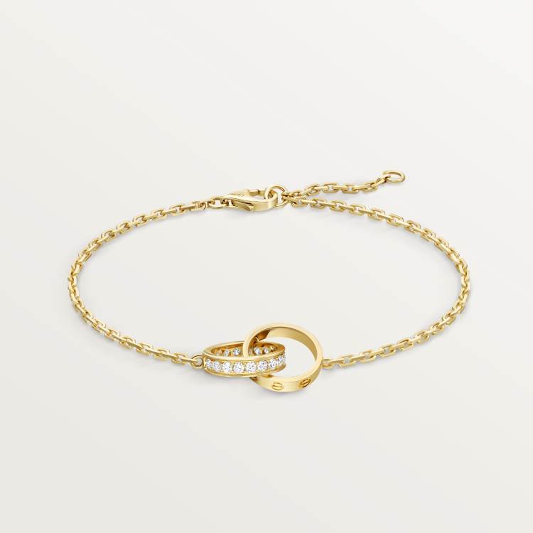 LOVE bracelet, half-paved with diamonds 18K yellow gold
