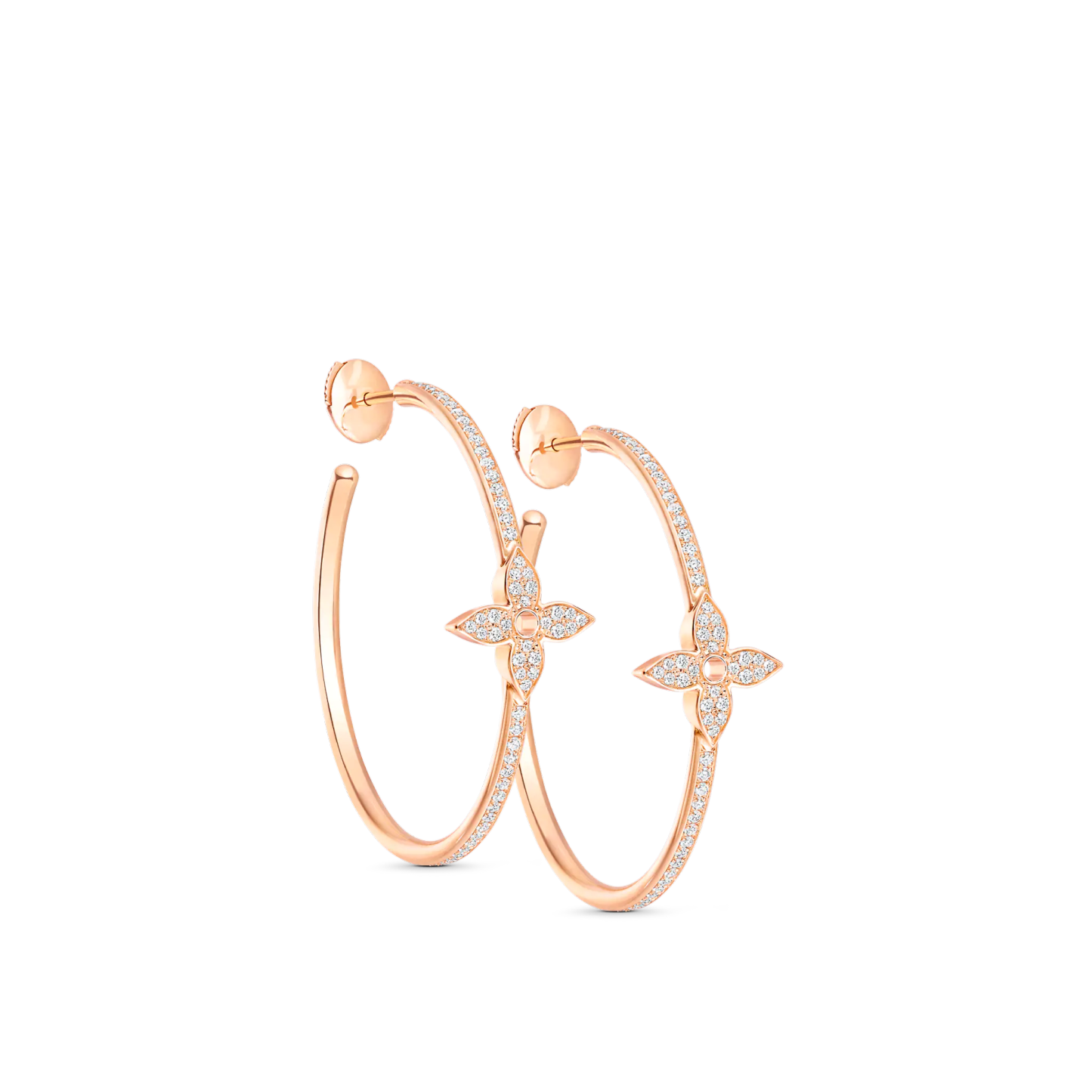 Idylle Blossom Hoops, Pink Gold And Diamonds