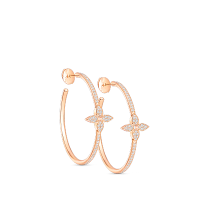 Idylle Blossom Hoops, Pink Gold And Diamonds
