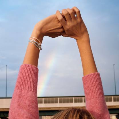 Silver Lockit X Doudou Bracelet, Recycled SiLVer And Organic Cotton Cord