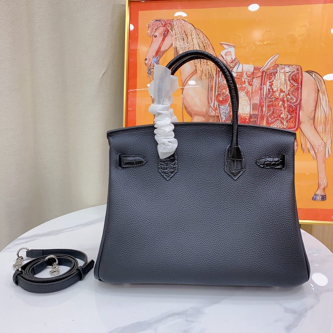 Herthtmes Togo Matte Alligator Birkin Touch 25/30 Gold